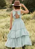 Girl's Dresses Princess Lace Ruffles Layered Dress Baby Kids Flower Girls Wedding Party Long Dresses Teenage Elegant Clothes for 3 4 6 8 10 12yHKD230712