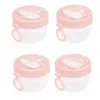 Storage Bottles 4 Pcs Overnight Oats Container With Lids And Spoons 20 Oz Jars For Milk Fruit Salad (Pink)