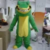 2019 High quality a green crocodile mascot costume with a big mouth for adult to wear258J