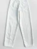Jeans femme poches zippées couleur unie droite Denim pantalon coton décontracté