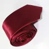 Satin Polyester silk Tie Necktie Neck Ties Men Women BURGUNDY Skinny Solid Color Plain 20 colors 5cmx145cm3090