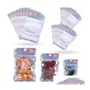 Packing Bags 100Pcs Lot Resealable Plastic Retail Packaging Holographic Aluminum Foil Pouch Smell Proof Bag For Food Storage Drop De Dhtqa