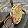 Designer halm vävd cylinderväska kvinnor flätad raffia sommar strand gul svart lyx kvinna rotting resor stickning crossbody semester axel väska