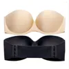 Women's Shapers Women Strapless Bra Plus Size Solid Color Multiway Invisible Seamless Underwired No Padding Sexy Brasier Mujer