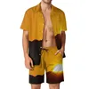 Heren Trainingspakken Kleurrijke Woestijn Vakantie Heren Sets Saguaro Cactus Zonsondergang Vrijetijdsoverhemd Set Zomer Grafische Shorts Tweedelig Hawaii Pak Plus