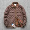 Hunting Jackets Men's Diamond Check Clamp Cotton Jacket Waterproof With Pocket Cargo Coats Vintage Casual Outerwear Male