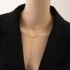 Hanger Kettingen 316L Rvs Mode Upscale Sieraden 2 Layer Glimlach Sexy Kwastje Charms Ketting Choker Hangers Voor Vrouwen