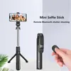 Selfie Monopods Bluetooth Wireless Selfie Stick Mini Tripé extensível com luz de preenchimento Obturador remoto Para IOS Android phone Transmissão ao vivo R230713