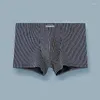 Mutande Estate Uomo Convex Pouch Mutandine Gioventù Biancheria intima traspirante Cotone a righe Mutande a vita media Boxer Shorts Lingerie