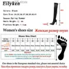 Botas Eilyken 2023 Fashion Runway Crystal Stretch Tecido Meia Over-the-Knee Bota Coxa Dedo Alto Ponta Ponta Mulher Sapato Salto Agulha T230713