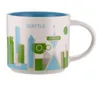 ins Styles 14 oz 400 ml Tasse en céramique Japon Américain New York Orléans Los Angeles Paris Londres Angleterre Washington DC Chine Ville Meilleur Café Lait Thé Tasse Vs Starbucks