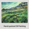 Vincent Van Gogh Canvas Art The Green Wheatfield bakom den asylade handgjorda oljemålningen Impressionist Artwork Home Decor Modern