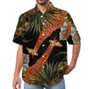 Men's Casual Shirts Black And White Giraffe Blouses Men Animal Spots Print Hawaii Short Sleeve Fashion Oversized Beach Shirt Gift Idea