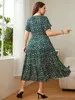 Plus size Dresses Fashion Big Size Women's Clothing Dress Summer ONeck Floral Print Midi Urban Elegant Casual Ladies Long 230713