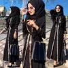 Pullar Sınır Açık Ön Abaya Kimono HARDIGAN DOĞRU RENK KADIN Müslüman Elbise Mütevazı Giyim Dubai Türkiye Ramazan Eid Abaya İslam12346