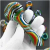 Smoking Pipes Dry Herb Lollipop Glass Hand-Blown Handcrafted Bubbler Luxury Wholesale 4.5 Inch Chill Hand Pipe Colorf Strips Cuillère C Dh0Cd