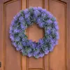 Flores decorativas Flor Artificial Roxo Lavanda Coroa Decoração Pendurado na Parede Casa Grande Iluminado Natal Ao Ar Livre Para