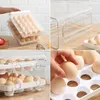 Storage Bottles Egg Container For Refrigerator 40 Grid/2 Layer Holder Drawer Fresh Box