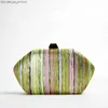 Evening Bags 2023 New Women's Colorful Stripe Clutch Bag Wedding Banquet Wallet Women's Dinner Wallet Women's Chain Shoulder Bag Direct Shipping Z230713