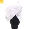 Bérets Européens Et Américains Maille Tam-O'-Shanter Plume Big Flower Toque Nationality-Featured Cap Women's Dress Hat TJM-24V