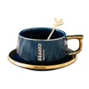 Mugs Ceramic coffee cup set home office afternoon tea cup with spoon couple breakfast cup for men and women R230713