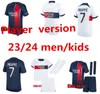 S-4XL 23 24 Mbappe Futbol Formaları Kimpembe Fabian French Draxler 2023 2024 PSGS Spor Futbol Gömlek Marquinhos Verratti Paris Erkek Kadın / Çocuk Kiti Maillots 999