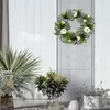 Dekorativa blommor -CHRISTMAS Kransdörrdekoration med vit pumpa Artificial Garland Hem Hanging Window Autumn eller Thanksgiving Decor