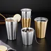 Muggar rostfritt stål ölmugg för te kreativ dubbelvägg hammare textur mjölk kaffekoppar hemdryck tumbler kök dryckware r230712