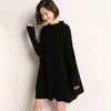 Women's Sweaters Autumn And Winter Half High Collar Thickened Cashmere Sweater Medium Long Loose Knit Bottoming Shirt