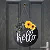 Decorative Flowers HelloDogCat Door Bowknot Ornament House Welcome Wooden Sunflower American Decoration Garland Countries & Hangs