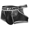 Underpants Sexy Men Mesh Hole Underwear Man Boxers Short Underpants Plus Size Transparent Panties J230713