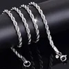 Kettingen 3MM Titanium Staal Zilver Goud heren ketting Twist Chain Lange kettingen Geschenken voor vrouwen Collier Sieraden Accessoire Hoge kwaliteit