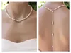 Women Backdrop Simulated Pearl Backdrop Necklaces Back Chain Jewelry For Women Party Wedding Backless Dress Accessories L230704