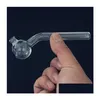 Rauchpfeifen Ölbrenner Glaspfeife 3 cm große Kugel 4,7 Zoll Länge 12 cm transparentes Pyrex dickes klares handgefertigtes Halterohr für Raucher Dhqlt