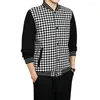 Men's Jackets Autumn Bomber Jacket Men Checkerboard Coat Fashion Korean Streetwear Button Outerwear Baseball Clothing Tops Male Plus Size