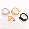 Designer Nail Ring Lyx Smycken Midi Ringar För Kvinnor Titan Stållegering Guldpläterad Process Mode Accessoarer Blekna aldrig Inte Allergic Store