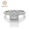 Bagues de grappe GEM'S BALLET 925 Sterling Silver VVS1 D Couleur 1.0CT Moissanite Diamonds Bague de fiançailles de mariage Fine Jewelry Gift Wholesale