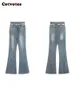 Damen-Jeans Cotvotee mit hoher Taille für Damen, modisch, Vintage-Streetwear, Slim Flare-Hose, Mom-Denim in voller Länge, Y2k 230712