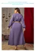 Roupas étnicas Ramadan Purple Muslim Abaya Dress For Women Eid Arab Party Jalabiya Marocain Clothes Islamic Turkey Dresses Marroquino Kaftan