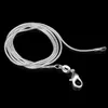 Long 1628 pouces (4080 cm) 100 authentiques colliers ras du cou en argent sterling 925 massif 1 mm collier de chaînes de serpent pour femmes CN001 L230704