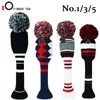 Other Golf Products Pom Knitted Golf Club Head Covers for Woods Driver Fairway Hybrid with Number Tag 3 5 7 X Drop 230712
