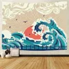 Tapestries Sea Sunrise Japanese Home Art Decorative Tapestry Hippie Bohemian Decorative Bakgrund VÄGG LIK SOFA SOFA Filt R230713