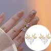 Stud Oorbellen S925 Sterling Zilver Oor Gaten Kerst Zirkoon Hart Earbone Studs Voor Vrouwen Mode Fijne Sieraden Geschenken