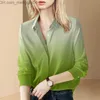 Polo da donna Camicia da donna alla moda Camicia a maniche lunghe a colori sfumati Primavera e autunno Top allentato OL Abbigliamento da lavoro Abiti da lavoro Abbigliamento donna Z230713