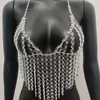 Débardeurs pour femmes Puloru Clear Beaded Bikini Chain Halter Bra Tops Pour Femmes Sans Manches Dos Nu Gland Gilet Crop Summer Beach Club