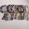 EUB 10 Stück gemischte Farben PU-Leder O Schlüsselanhänger Benutzerdefinierte Kreis Quaste Armband Armband Schlüsselanhänger Frauen Mädchen Schlüsselanhänger Handgelenk Strap277r