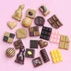 30 Pack Cute Candy Plastic jibz Beads Dessert Ice Cream Resin Charms Slices Flatback Buttons for Croces Accessories Scrapbooking Phone Case Decor (Chocolate)