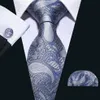 TIE EORED Warehouse TIE Blue Paisley Men's Silk Whole Classic Jacquard Woven Necktie Pocket Square Cufflinks Bus259W