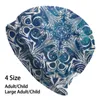 Berets Star Seeker Beanies Knit Hat Ink Pen Graphic Design Original Acrylic Bright Colorful Pattern Boho Art Nouveau Stars Blue