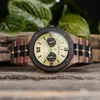 Wristwatches Wood Watch Men's Fashion Quartz Wristwatch Japanese Movement Chronograph Military Timepieces Custom Gift Box BOBO BIRD 230712